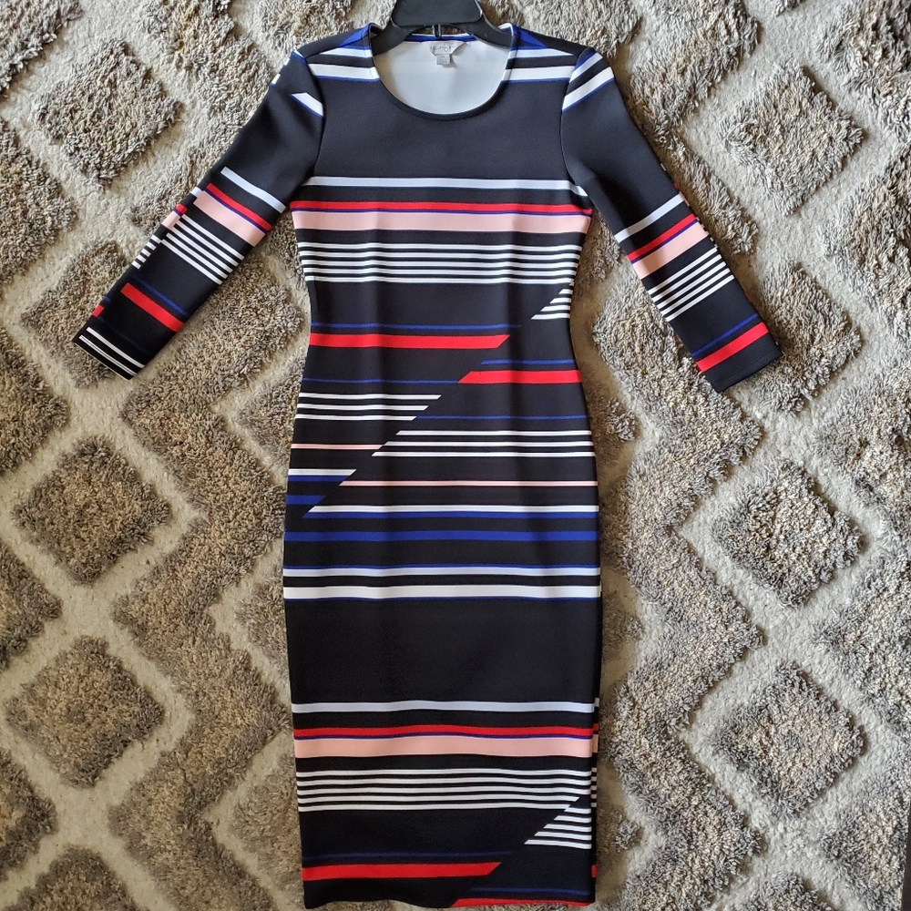 Belle Sky Multi Color Dress with 3/4 Sleeve